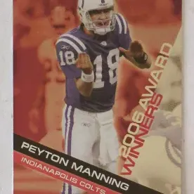 2006 Topps Total Award Winners Peyton Manning football trading card, featuring him in his Indianapolis Colts uniform.
