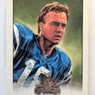 2002 Donruss Gridiron Kings Peyton Manning football card #GK-3 in good condition.