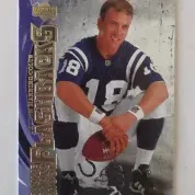 1999 Upper Deck Flashbacks Peyton Manning football trading card, featuring the Indianapolis Colts quarterback.