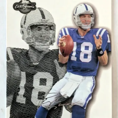 Topps Co-Signers Peyton Manning Indianapolis Colts trading card in excellent condition.