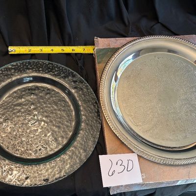 Silver Tone and Glass Serving Plates