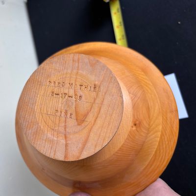 vintage turned-wood pedestal bowl