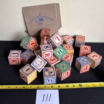 Uncle Goose WOODEN BLOCK SET ABC 123 ANIMALS USA