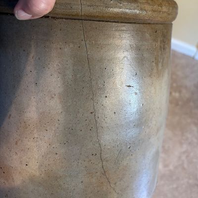 antique 3-gallon salt-glazed stoneware crock