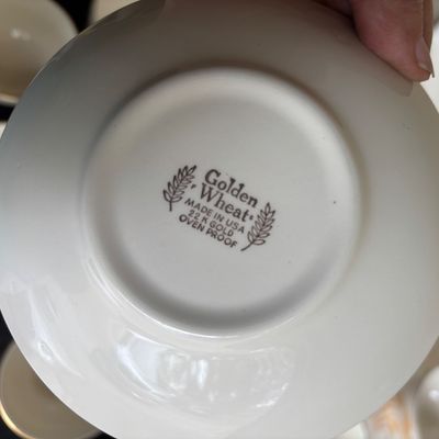 Vintage Golden Wheat Pattern 22K Gold Dinner Set Homer Laughlin Dishes