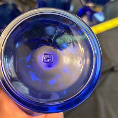 Vintage Anchor Hocking Cobalt Blue Glass Pedestal Parfait Dishes 4” Lot