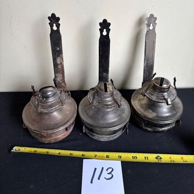 ANTIQUE METAL KEROSENE LAMP Lot