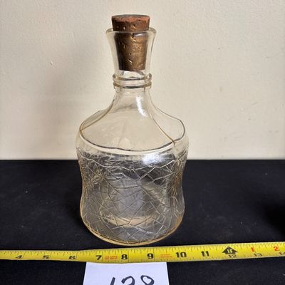 Vintage crackled glass bottle