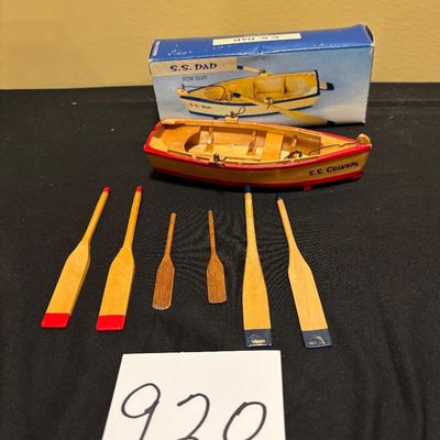 Retired Wooden Rowboats Village Accessories