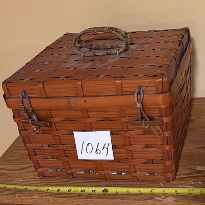 Vintage Japanese Bamboo Picnic Basket