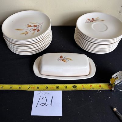 TAYLOR SMITH AND TAYLOR AUTUMN HARVEST Rare Butter Dish Wheat Pattern and More