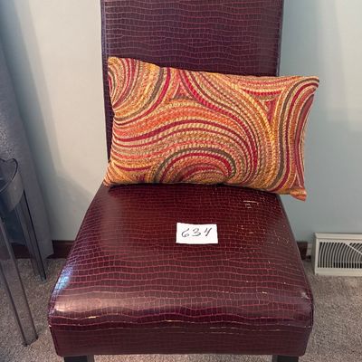 faux-leather dining Chair and Pillow