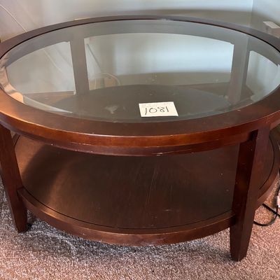 Round Coffee Table on Wheels