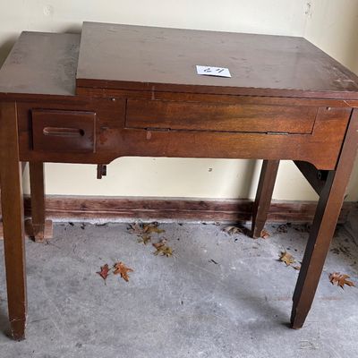 Parsons vintage wooden sewing machine cabinet