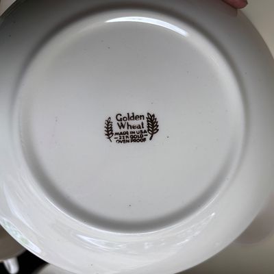Vintage Golden Wheat Pattern 22K Gold Dinner Set Homer Laughlin Dishes