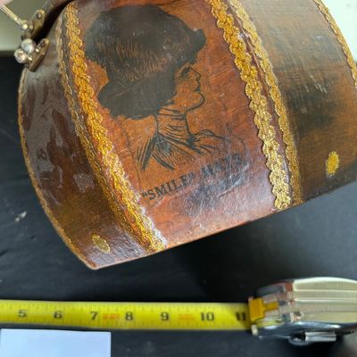 1970s Jewelry Box Chest Anton Pieck Decoupage Wood Octagon Cottagecore