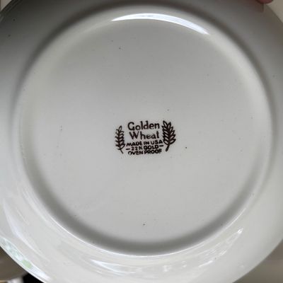 Vintage Golden Wheat Pattern 22K Gold Dinner Set Homer Laughlin Dishes