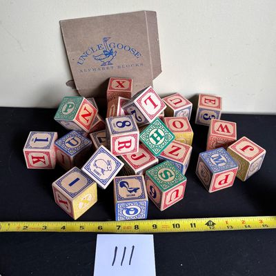 Uncle Goose WOODEN BLOCK SET ABC 123 ANIMALS USA