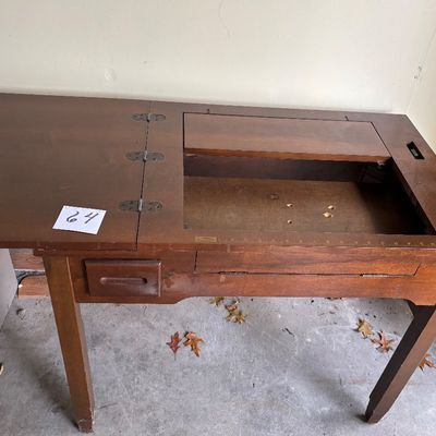 Parsons vintage wooden sewing machine cabinet