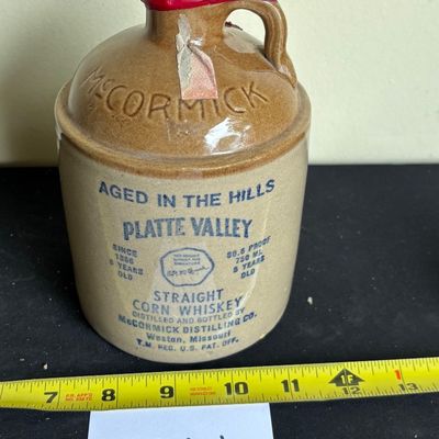 Vintage 1980 McCormick Platte Valley STRAIGHT CORN WHISKEY JUG 7” USA