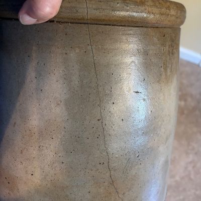 antique 3-gallon salt-glazed stoneware crock