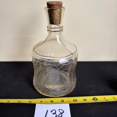 Vintage crackled glass bottle