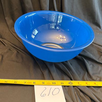Pyrex Vintage Cobalt Blue Mixing Bowl Clear Bottom
