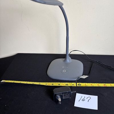 OttLite Soft Touch LED Desk Lamp, 3 Brightness Settings, Grey