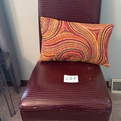 faux-leather dining Chair and Pillow