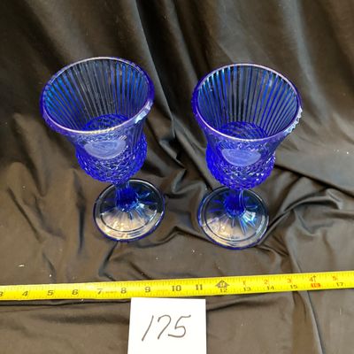 Vintage Avon George Washington Goblet Fostoria Cobalt Blue Candle Holder