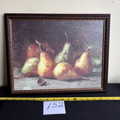 Framed Vintage Pear Painting