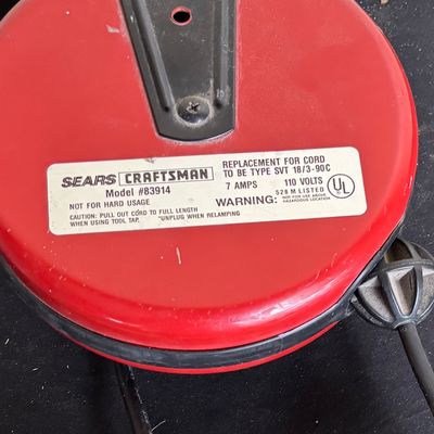 vintage Sears Craftsman Retractable Cord Reel and Trouble / Work Light