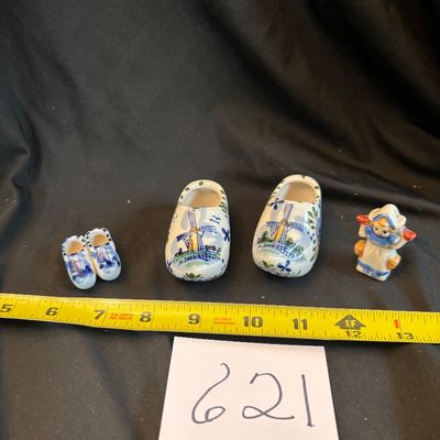 Blue porcelain Dutch clog shoe souvenir and More