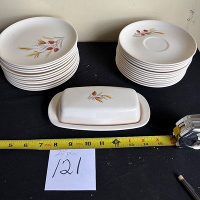 TAYLOR SMITH AND TAYLOR AUTUMN HARVEST Rare Butter Dish Wheat Pattern and More