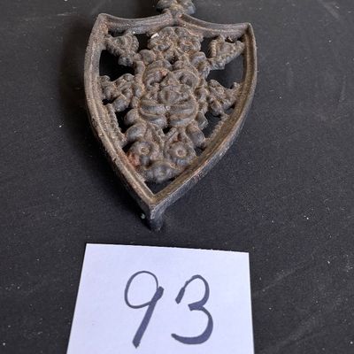 Vintage Cast Iron Trivet - Hearts Flowers - Hot Plate Wall Decor