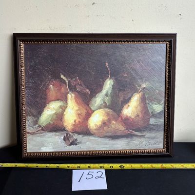 Framed Vintage Pear Painting