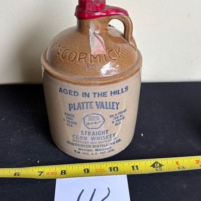 Vintage 1980 McCormick Platte Valley STRAIGHT CORN WHISKEY JUG 7” USA