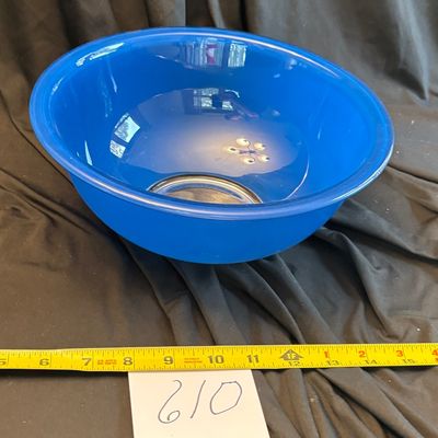 Pyrex Vintage Cobalt Blue Mixing Bowl Clear Bottom