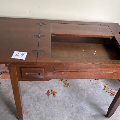 Parsons vintage wooden sewing machine cabinet