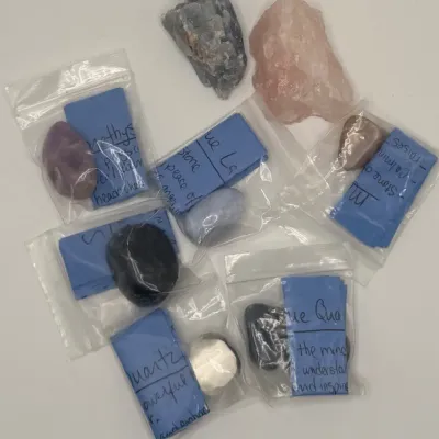 Lot of 8 Metaphysical Healing Crystals & Gemstone Sets with Meaning Cards