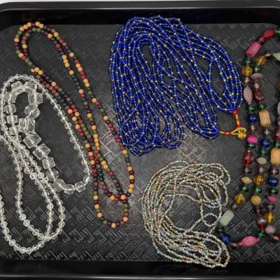 Vintage Estate Jewelry Lot: 5 Assorted Beaded & Artisan Statement Necklaces