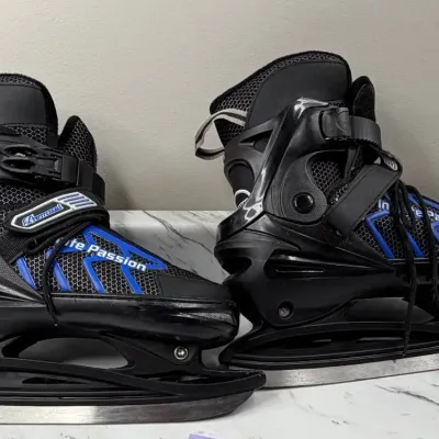 Nattork Infinite Passion Adjustable Ice Skates Black Blue Size XL EU 42-45 Men 9-12