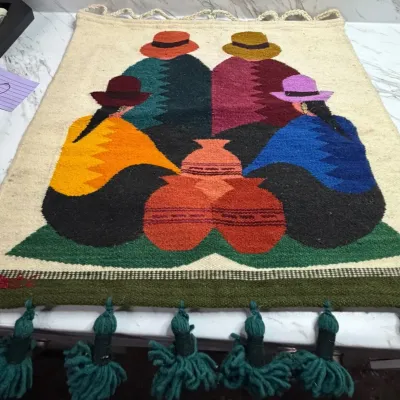 Vintage Ecuador Handwoven Wool Tapestry Lot - Galápagos Wildlife & Andean Folk Art Weavings - Mid-Ce