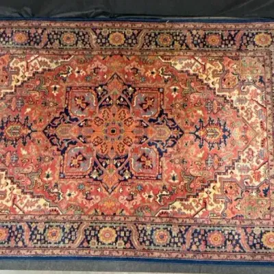 Karastan Heriz 100% Wool Area Rug – 5'9" x 9' – Made in USA