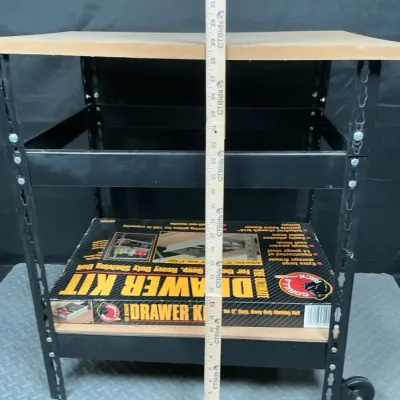 Heavy Duty Rolling Steel Workbench with Wood Top & Gorilla Rack Drawer Kit