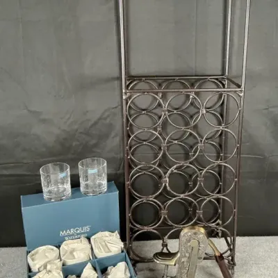 Marquis by Waterford Crystal Glasses, Wine Rack & Corkscrew
