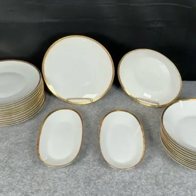 Rosenthal Germany White & Gold Porcelain Dinnerware Collection