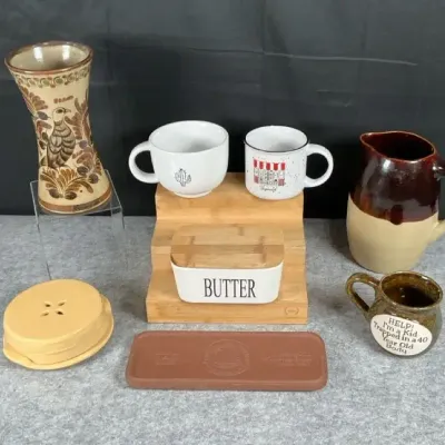 Carlos Villanueva Signed Pottery Vase & Kitchenware Collection
