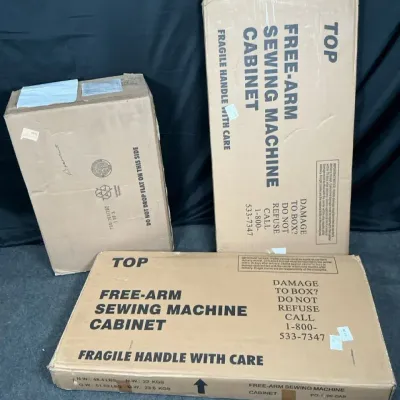 Cherry Bertha Free-Arm Sewing Machine Cabinet – 3 Original Boxes