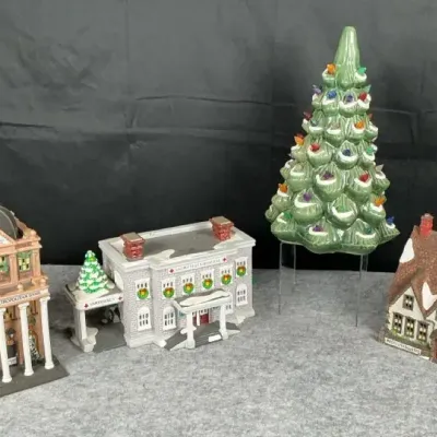 Department 56 Christmas Village Buildings & Ceramic Christmas Tree